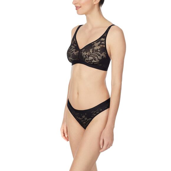 Le Mystere Modern Classics Wireless Bra Seamless Stretch Lace Black Size 32C - Picture 2 of 3